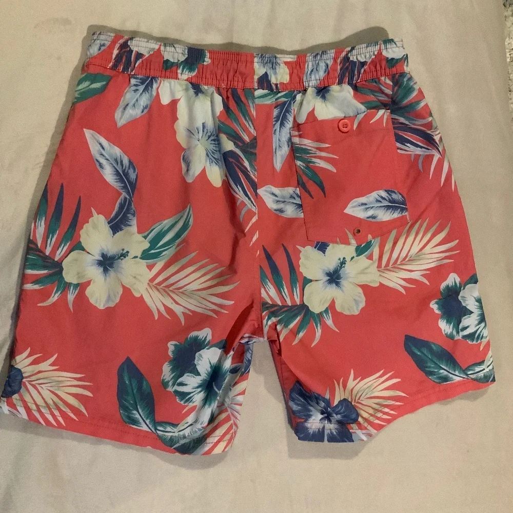 Goodfellow & Co Pink Blue  Floral M Swim Trunks Tropical Eclectic Grandpa